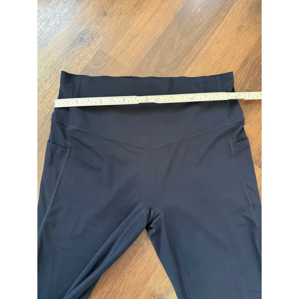 Halara High Rise 7/8 Leggings Black Sz XL Pockets Active Athleisure Workout Yoga